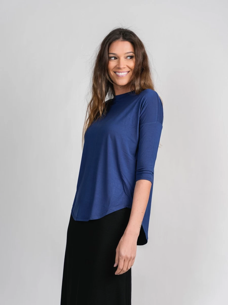 MELI Women's Swing Tee - Comfortable Navy T-Shirt for Casual Wear