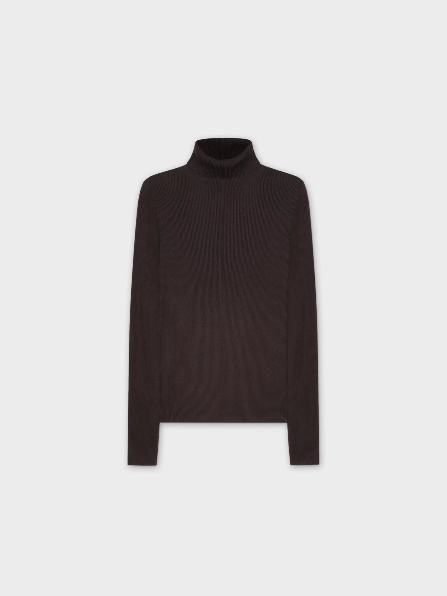 MELI Women's Black Knit Ribbed Turtleneck Sweater