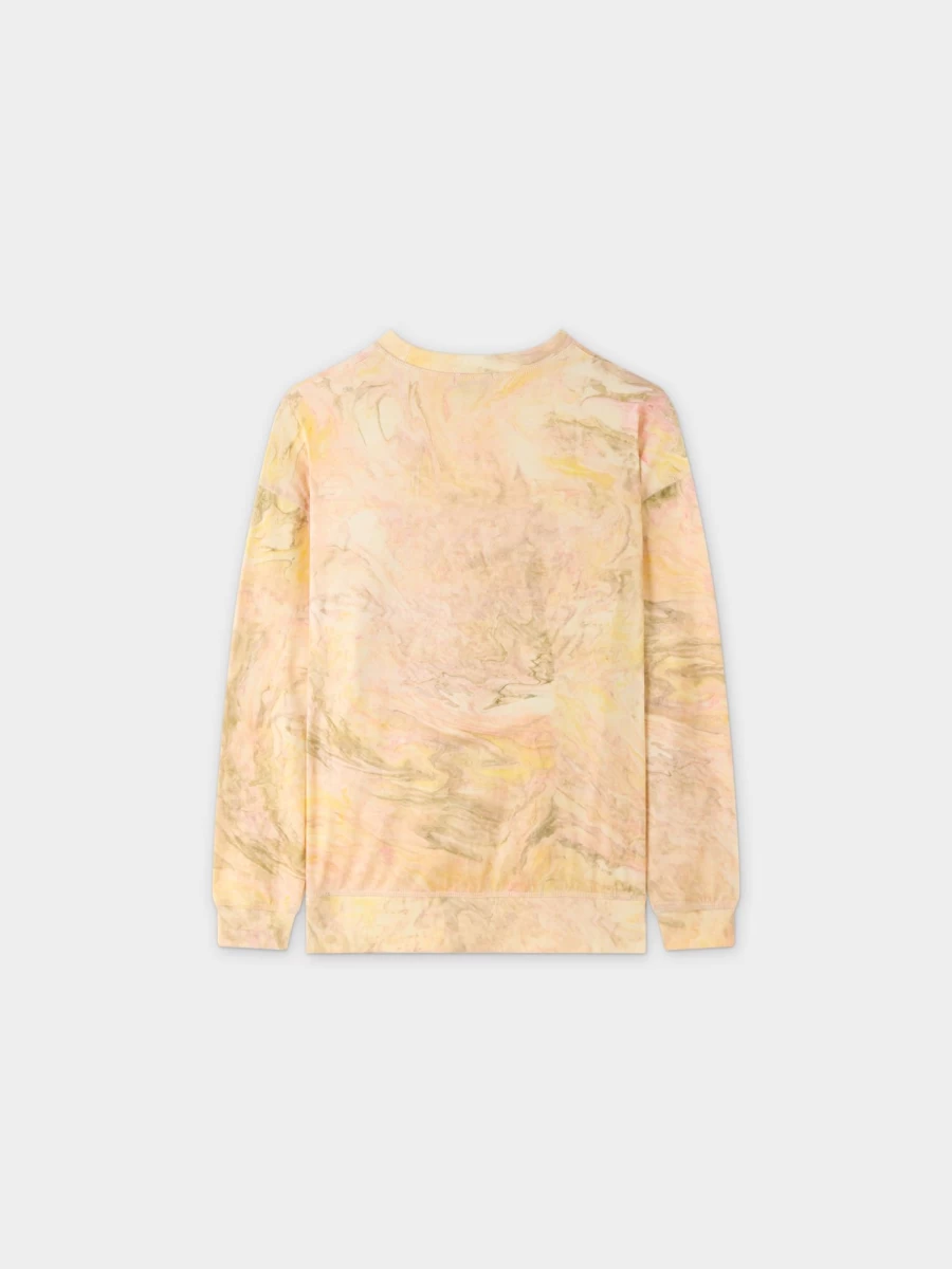 MELI Women's Yellow Watercolor Print T-Shirt - Soft Cotton Casual Tee