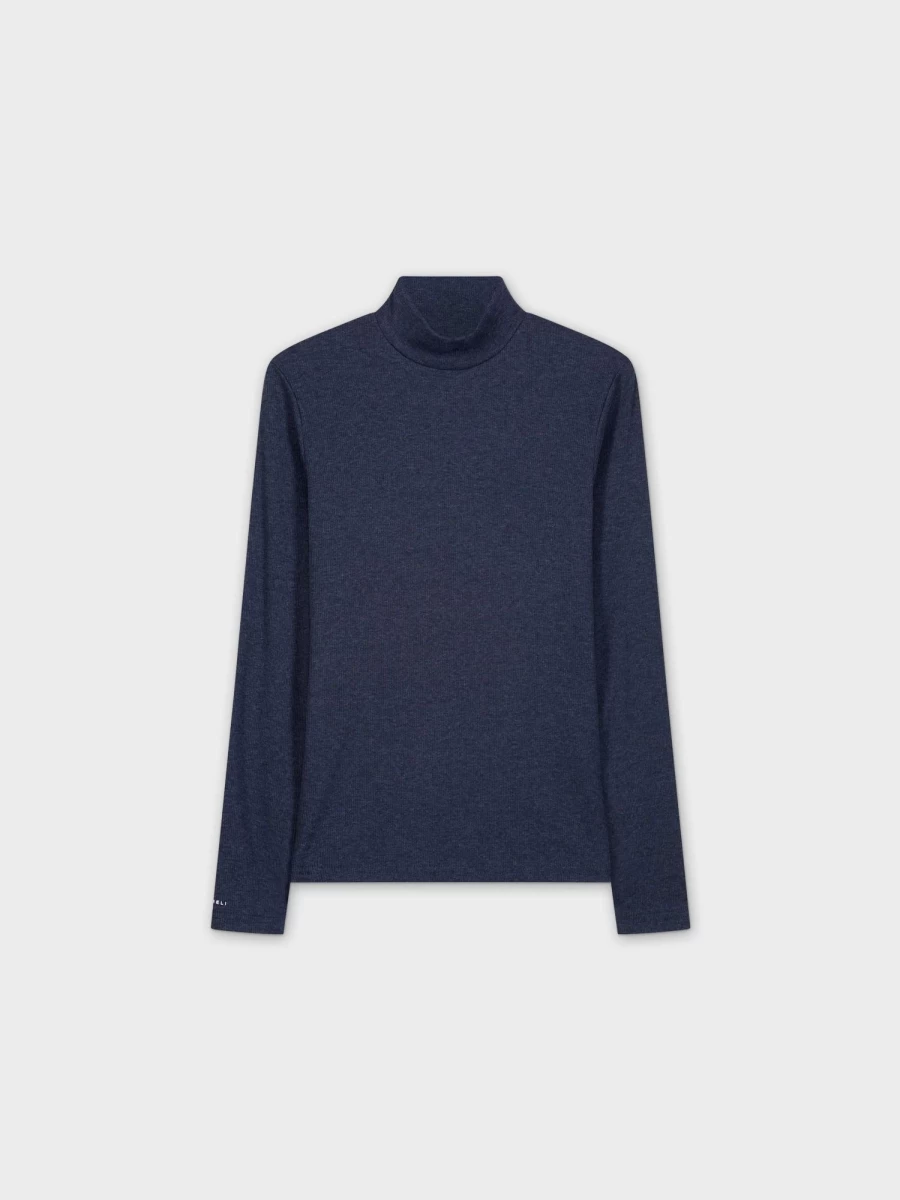MELI Women's Heathered Navy Turtleneck Sweater