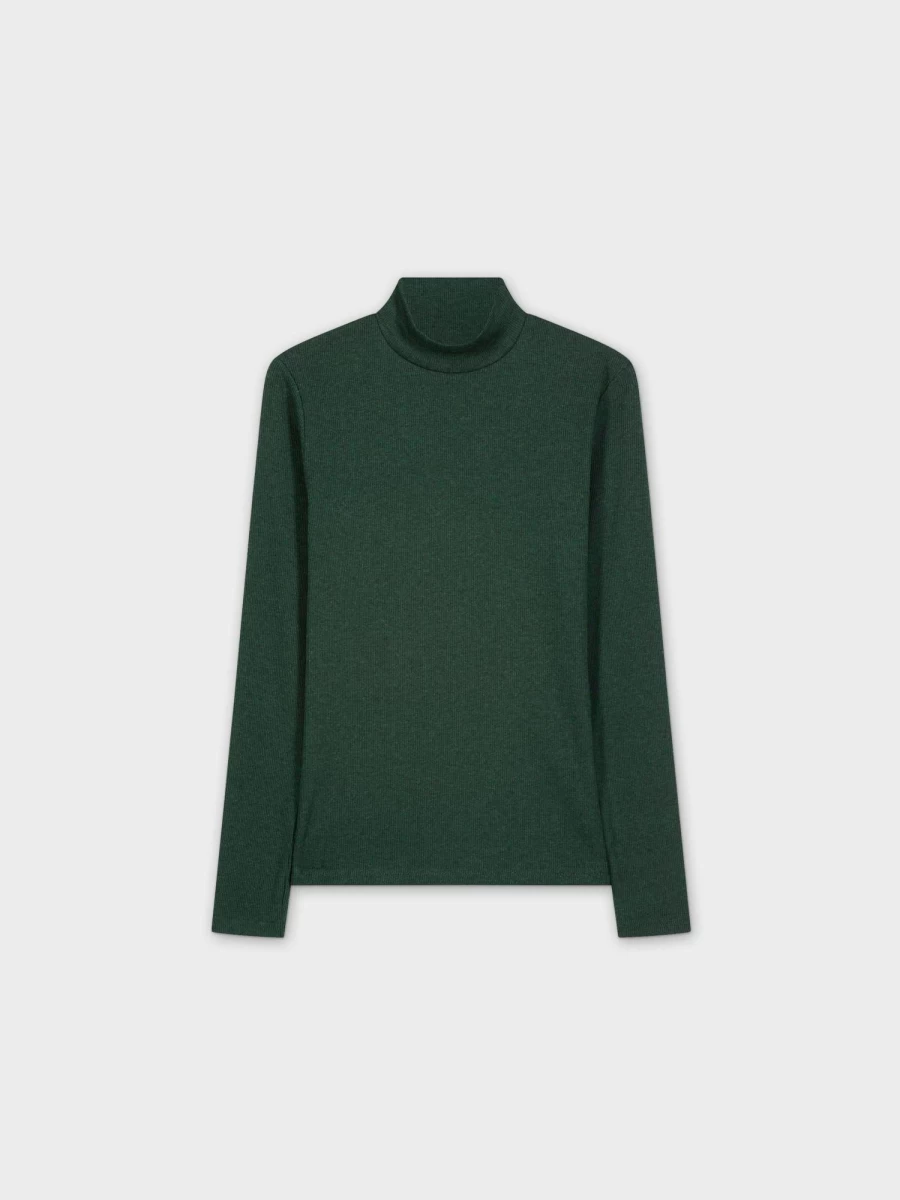 MELI Women's Heathered Green Turtleneck Sweater