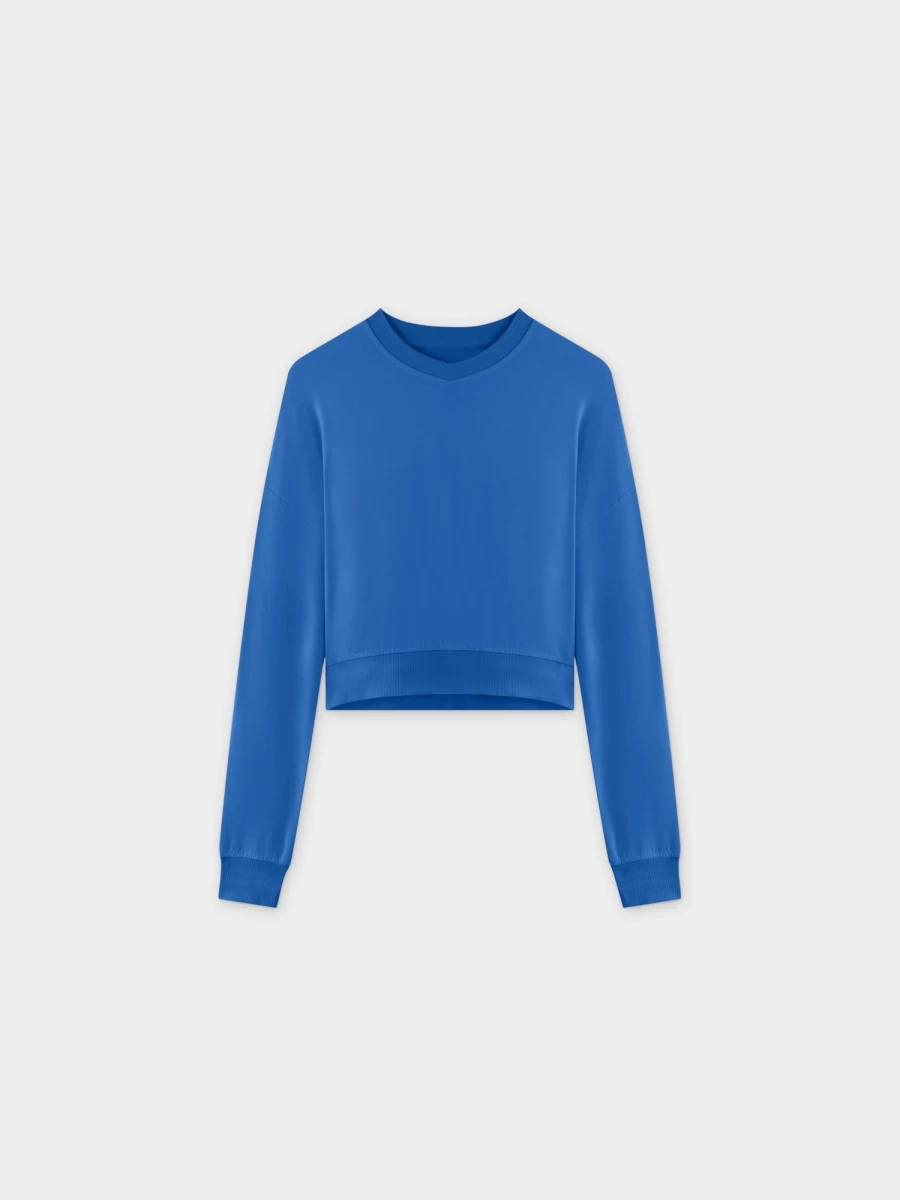 MELI Women's Royal Blue Cropped T-Shirt - Casual Short Sleeve Top