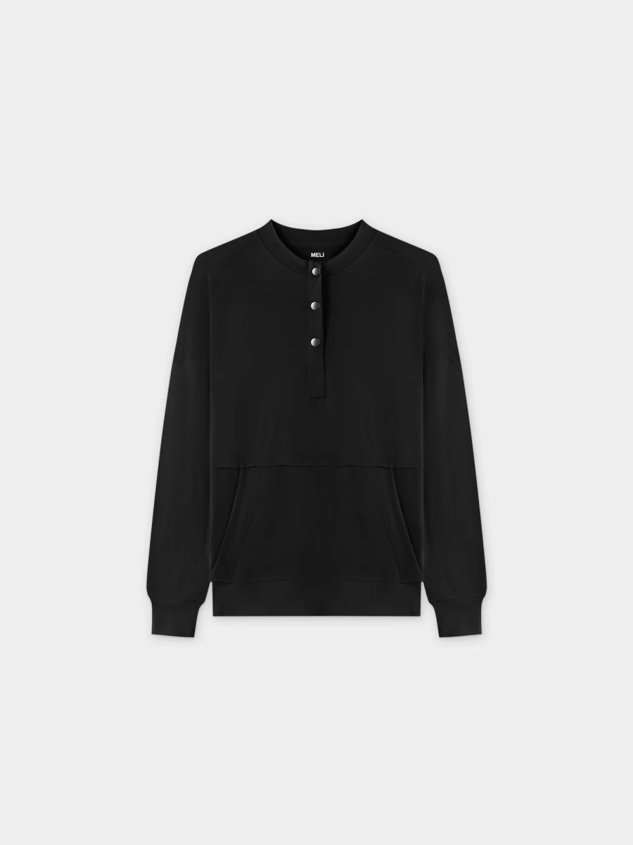 MELI Women's Pocket Tee - Soft Black Cotton Short Sleeve T-Shirt