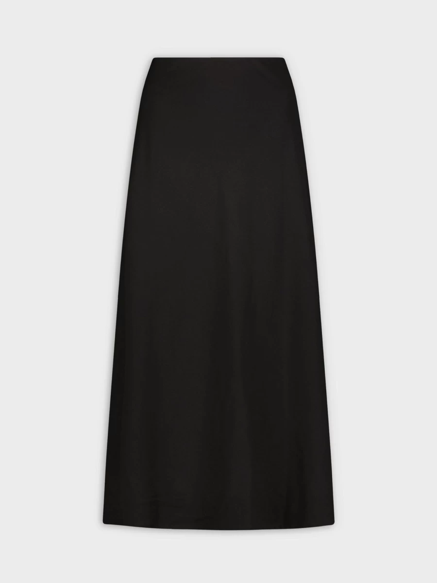 Hailey Women's Black Leather Trim Skirt - 36" Length, Stylish & Elegant Design