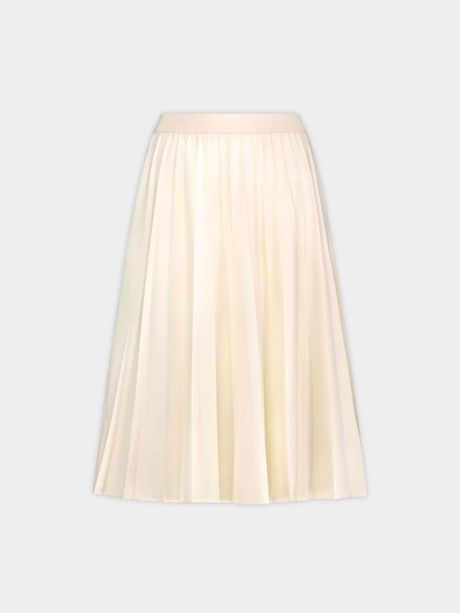 "Woman's MELI Vanilla Pleated Skirt - 26" Length Midi Skirt for Women"