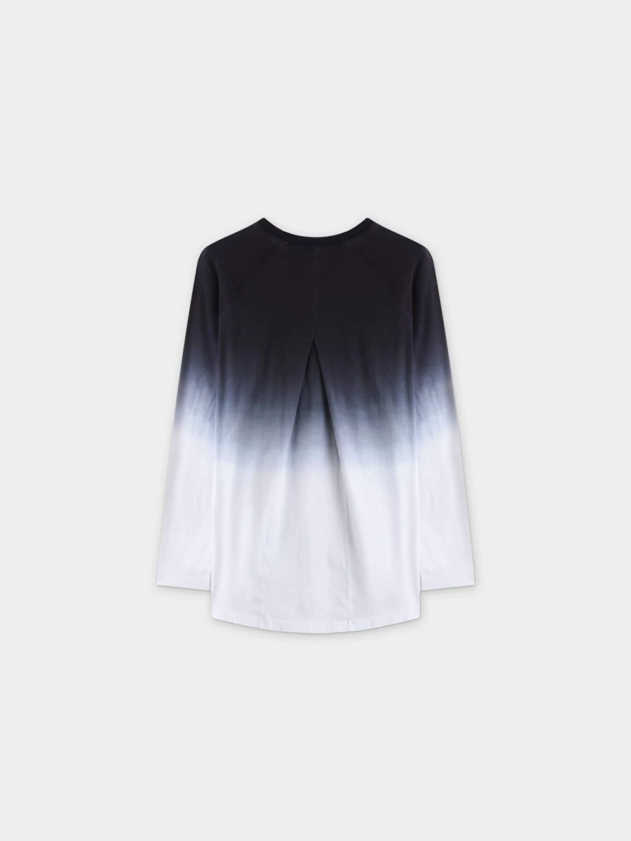 MELI Women's Black Ombre Pleated Back T-Shirt - Stylish Casual Tee