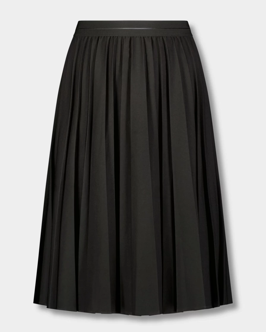 MELI Women's Black Pleated Skirt 27" - Classic A-Line Mid-Length Waistband