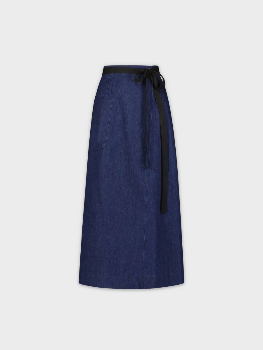 TTS Women's Denim Skirt with Big Pockets - Stylish & Functional A-Line Skirt for Everyday Wear