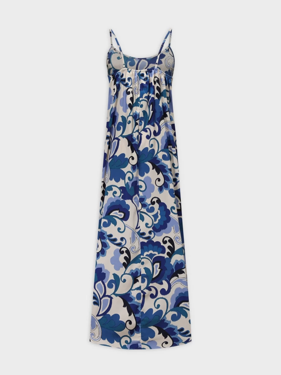 HAILEY Women's Paisley Oceania Crew Neck Slip Dress - Floral Print Summer Dress