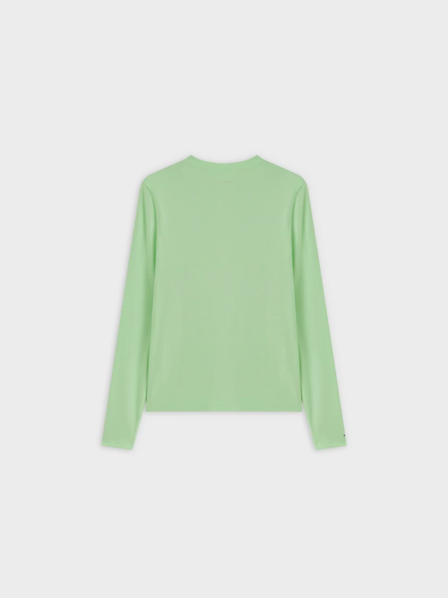 MELI Women's Classic Long Sleeve T-Shirt in Neon Green - Comfort Fit Casual Top