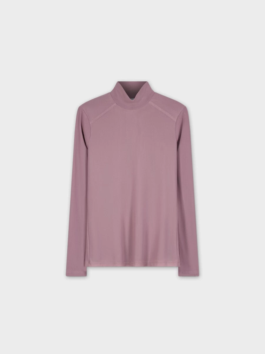STELLA & ROSE Women's Lavender Mesh Turtleneck Top - Elegant Long Sleeve Knit Sweater