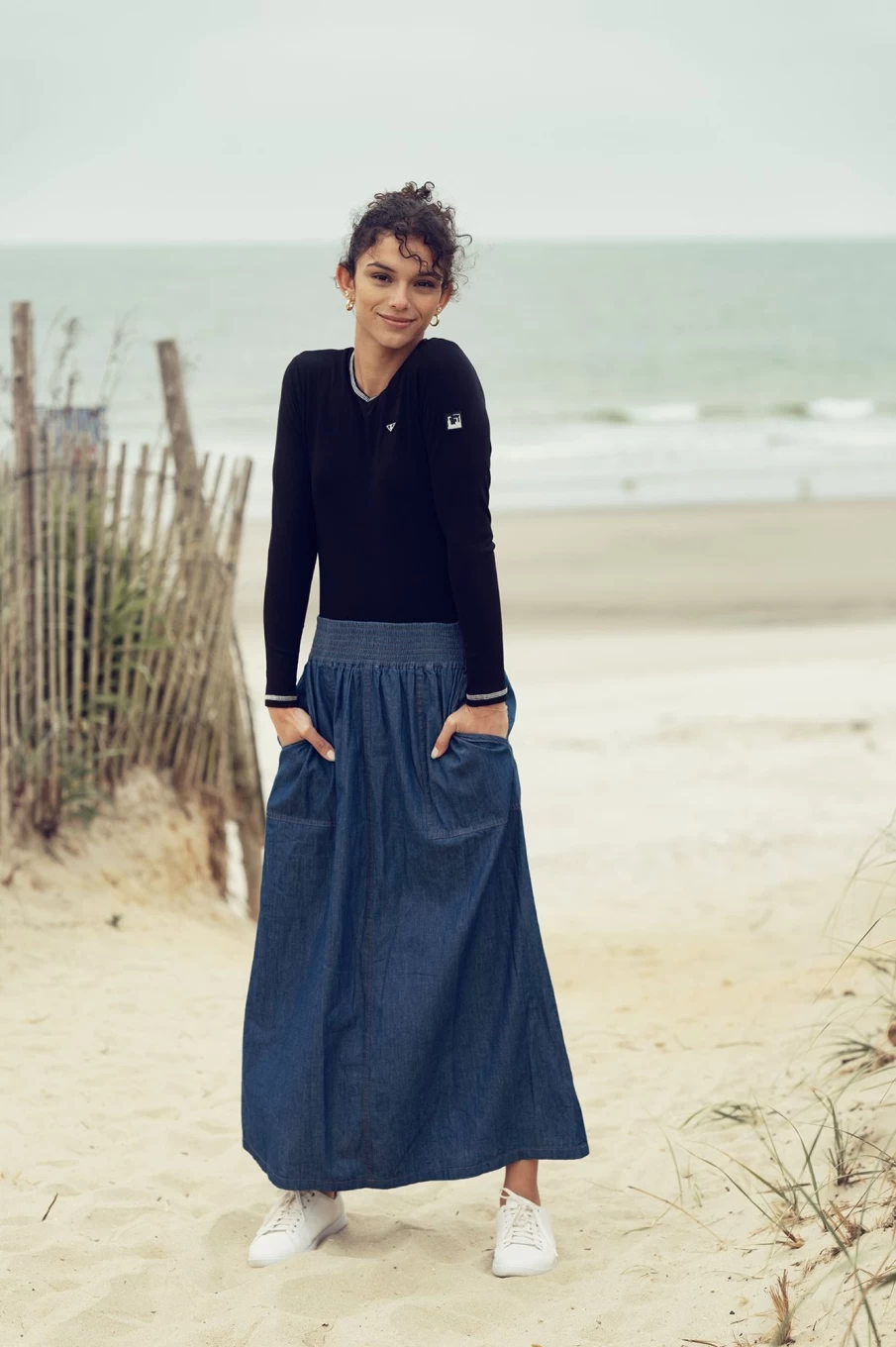 TTS Women's Stitched Denim Skirt - High-Quality Denim Skirt for Women