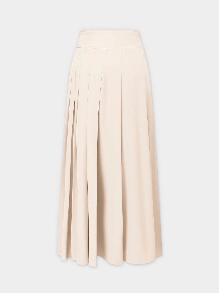 Pose Women's Ivory Yolk Pleated Skirt - 37 Inch Waist Elegant A-Line Midi Length