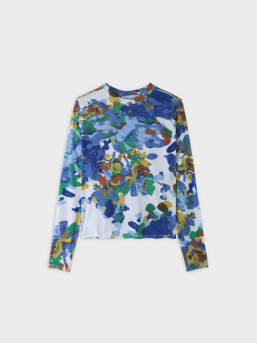 MELI Women's Floral Raw Seam T-Shirt - Soft Cotton Vintage Tee