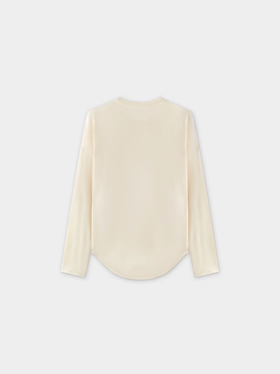 MELI Women's Long Sleeve Swing Tee in Ivory - Comfortable Casual T-Shirt