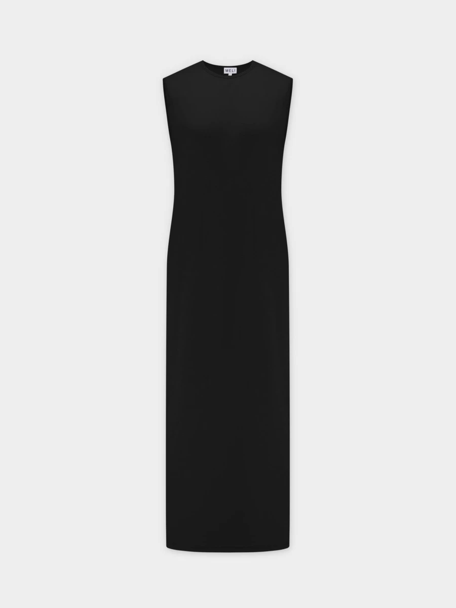 MELI Women's Basic Black T-Shirt Slip Dress - Casual Comfort Fit