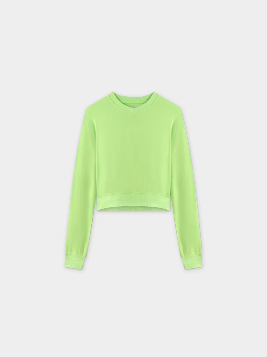 MELI Women's Cropped T-Shirt in Lime Green - Stylish Short Sleeve Top