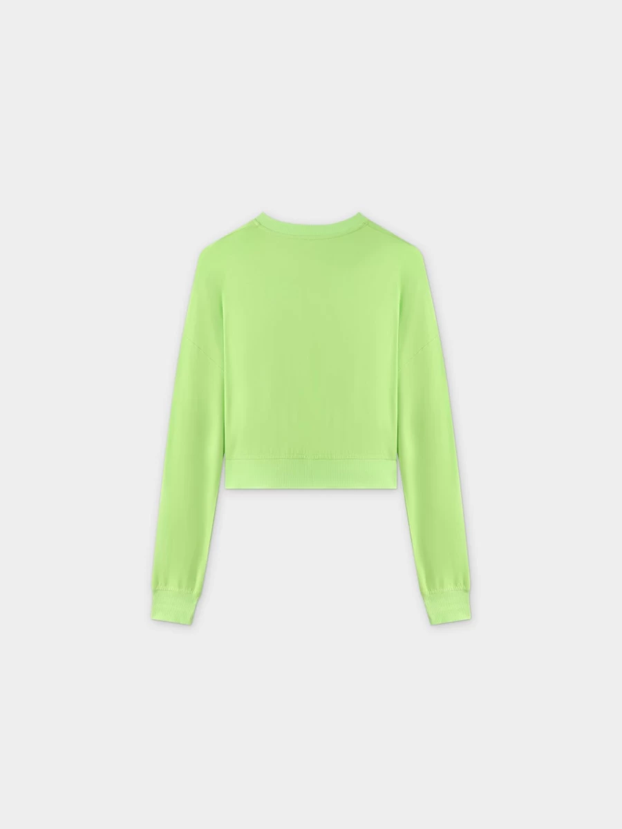 MELI Women's Cropped T-Shirt in Lime Green - Stylish Short Sleeve Top