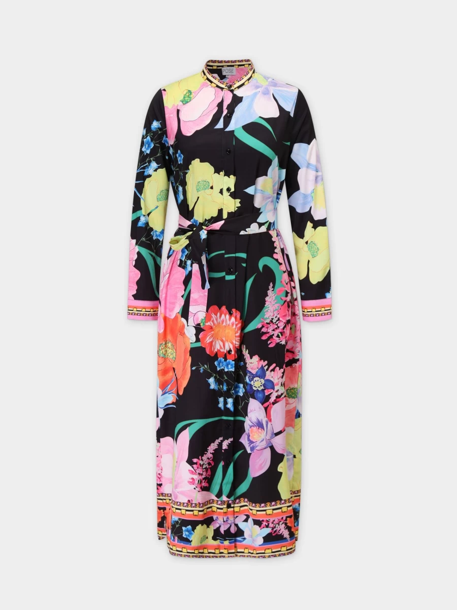 Pose Women's Long Floral Shirtdress - Colorful Printed Summer Dress