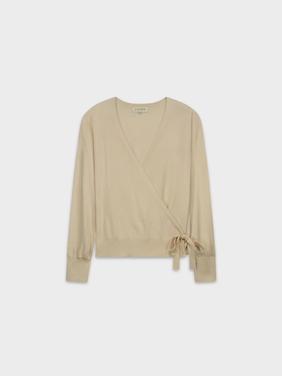 VAARA Women's Lightweight Vanilla Wrap Sweater - Soft & Comfortable Knitwear